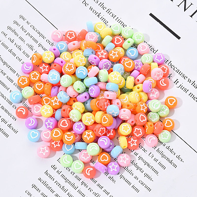 Opaque Acrylic Beads MACR-YW0001-18G-1