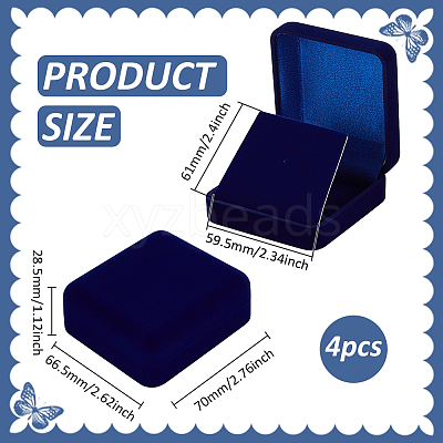 Flocking ABS Plastic Badge and Medal Keepsake Boxes CON-WH0200-02G-1