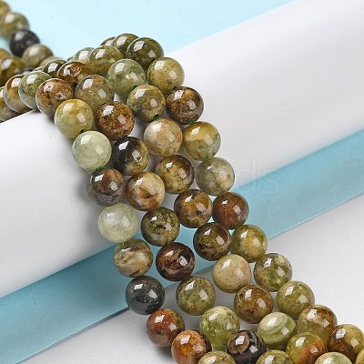 Natural Green Garnet Beads Strands G-Z034-B14-01-1