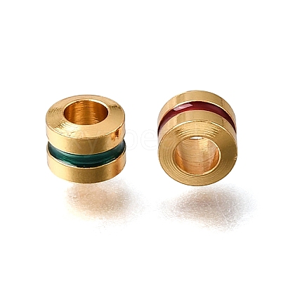 Brass Enamel Beads KK-G605-06G-1