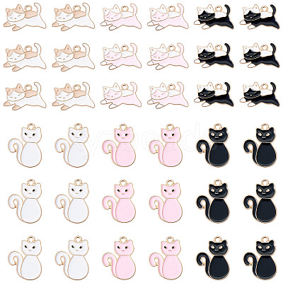 60Pcs 6 Styles Alloy Enamel Pendants ENAM-TA0002-73-1