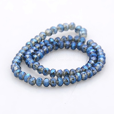 Full Rainbow Plated Faceted Rondelle  Glass Beads Strands GLAA-A024B-FR03-1