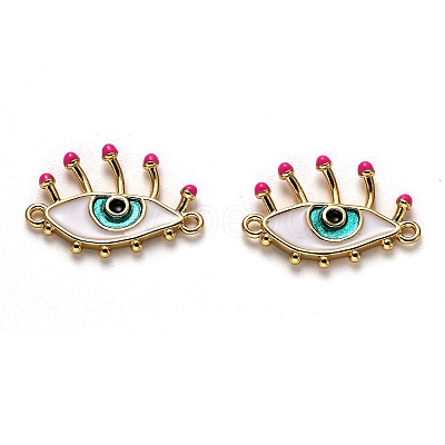 Brass Enamel Links Connectors X-KK-B028-20G-1