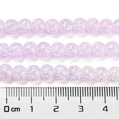 Spray Painted Crackle Glass Beads Strands DGLA-C002-6mm-03-1