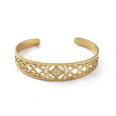 304 Stainless Steel Cuff Bangles BJEW-M234-02G-1