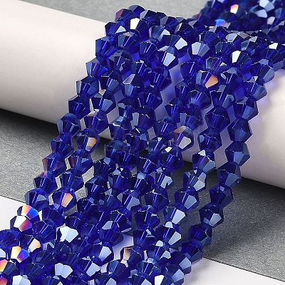 Transparent Electroplate Glass Beads Strands EGLA-A039-T6mm-B06-1