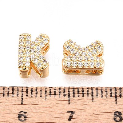 Brass Micro Pave Clear Cubic Zirconia Beads KK-T071-17G-K-1