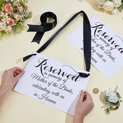 2Pcs Paper Wedding Memorial Sign AJEW-CN0006-23-1