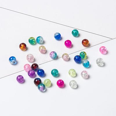 20 Colors Spray Painted Crackle Glass Beads Strands CCG-X0012-01-4mm-1