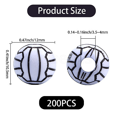 200Pcs Craft Style Acrylic Beads MACR-PA0001-14-1