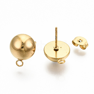 304 Stainless Steel Stud Earring Findings X-STAS-Q225-16B-10mm-1