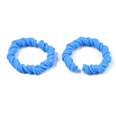 Polymer Clay Twist Rope Open Ring CLAY-N010-031-06-1