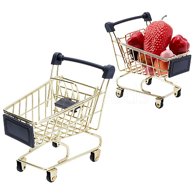 Iron Supermarket Trolley Display Decorations DJEW-WH0042-139G-1