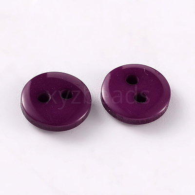 2-Hole Flat Round Resin Sewing Buttons for Costume Design BUTT-E119-18L-07-1