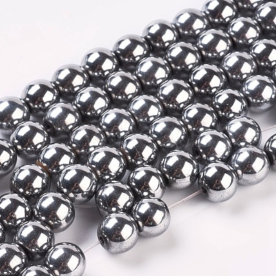 Synthetic Magnetic Hematite Beads Strands G-H1098-1-1