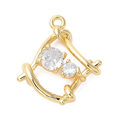 Brass Micro Pave Cubic Zirconia Pendants KK-D091-04G-1