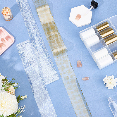 10 Rolls PET Lace Flower Nail Foils Floral Transfer Paper STIC-WH20010-16A-1