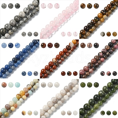 60Pcs Natural Red Jasper Beads G-YW0002-18A-1