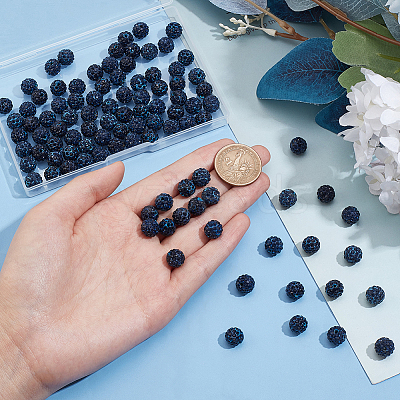 100Pcs Pave Disco Ball Beads RB-PH0001-28-1