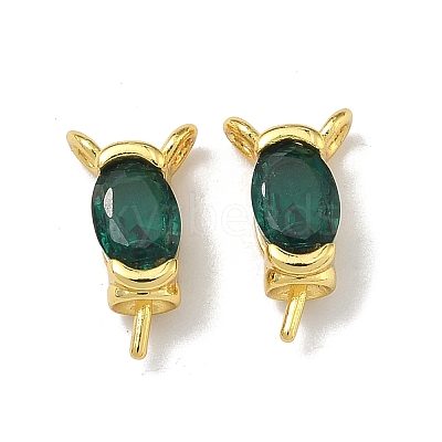 Brass Pave Single Cubic Zirconia Peg Bails Pin Charms KK-D226-01G-02-1