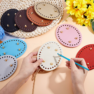9Pcs 9 Colors Imitation Leather Bag Bottoms DIY-ME0002-90-1
