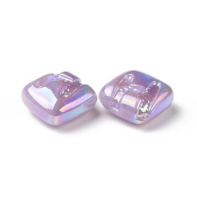 Rainbow Iridescent Plating Acrylic Beads OACR-A010-06A-1