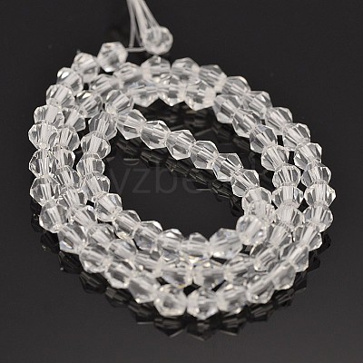 Faceted Bicone Glass Beads Strands EGLA-P016-4mm-01-1