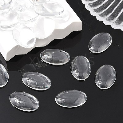 Transparent Oval Glass Cabochons X-GGLA-R022-30x20-1