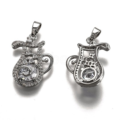Brass Clear Cubic Zirconia Constellation Charms KK-J278-33P-K-1