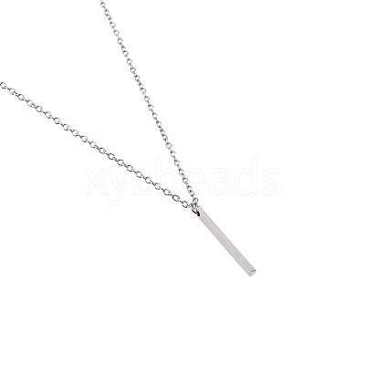 304 Stainless Steel Pendant Necklaces NJEW-FH0001-14A-1
