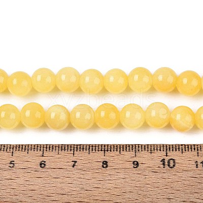 Natural Dyed Yellow Jade Gemstone Bead Strands G-R271-8mm-Y07-1