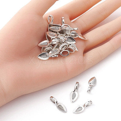 Tibetan Style Alloy Glue-on Flat Pad Bails for Pendants Making TIBEP-YW0001-50-1