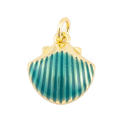 Rack Plating Brass Enamel Pendants KK-P269-09G-1