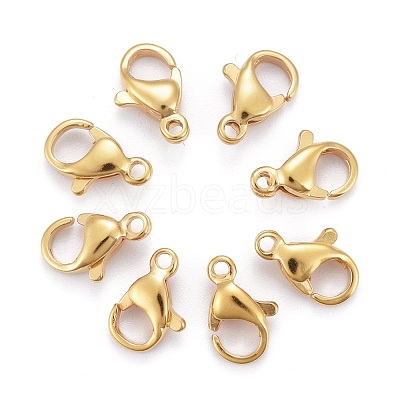 304 Stainless Steel Lobster Claw Clasps X-STAS-H352-01C-G-1