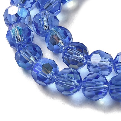Electroplate Transparent Glass Beads Strands EGLA-A035-T6mm-L14-1