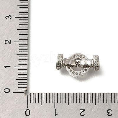 Rack Plating Ring Brass Micro Pave Cubic Zirconia Fold Over Clasps KK-F883-19P-01-1
