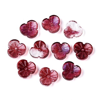 Baking Paint Transparent Glass Bead Caps DGLA-N014-09A-01-1