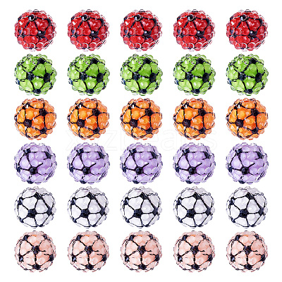 30Pcs Sport Theme Resin Rhinestone Beads RESI-TA0003-96B-1