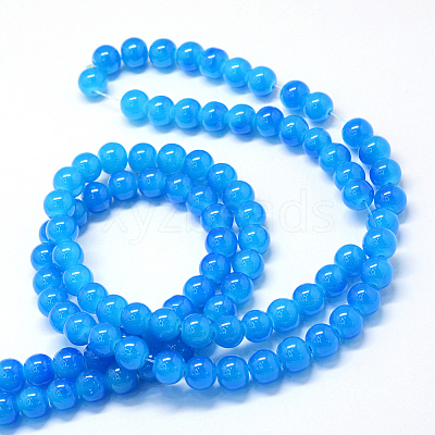 Baking Paint Imitation Jade Glass Round Bead Strands LS-DGLA-Q021-10mm-13-1