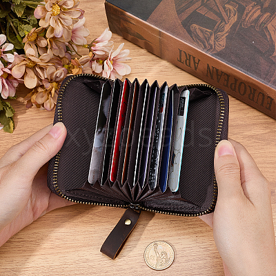 Rectangle Leather Credit Card Wallets for Women Men AJEW-WH20001-31B-1