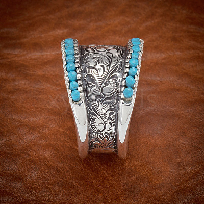 Retro Alloy & Turquoise Finger Rings FS-WG1E1DC-05-1
