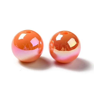 UV Plating Rainbow Iridescent Acrylic Beads X-PACR-D070-01L-1