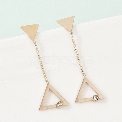 304 Stainless Steel Rhinestone Stud Earrings EJEW-Z089-17G-1