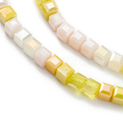 Gradient Color Electroplate Glass Bead Strands GLAA-E042-05C-1