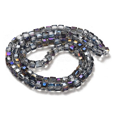 Electroplate Glass Beads Strands X-EGLA-D018-4x4mm-18-1