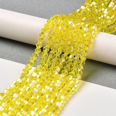Transparent Electroplate Glass Beads Strands LS-GLAA-F029-2mm-A21-1