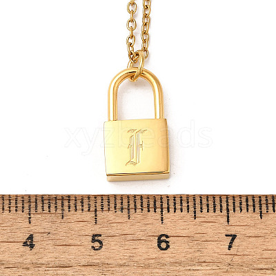 304 Stainless Steel Rolo Chain Pendant Necklaces NJEW-S444-01G-06-1