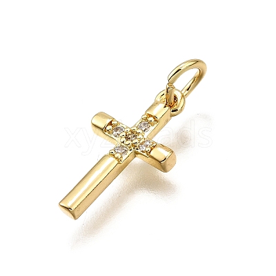 Brass Micro Pave Cubic Zirconia Pendants KK-Z100-39G-01-1