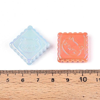 UV Plating Opaque Acrylic Beads OACR-T028-56-1