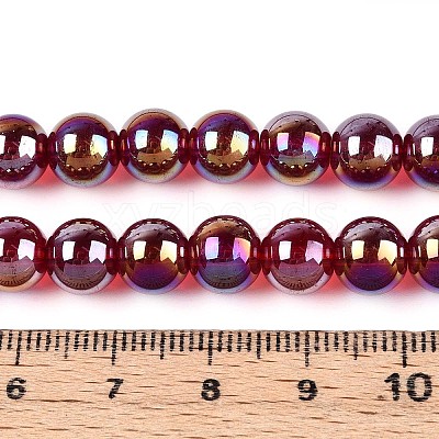 Electroplate Transparent Glass Beads Strands GLAA-T032-T8mm-AB20-1